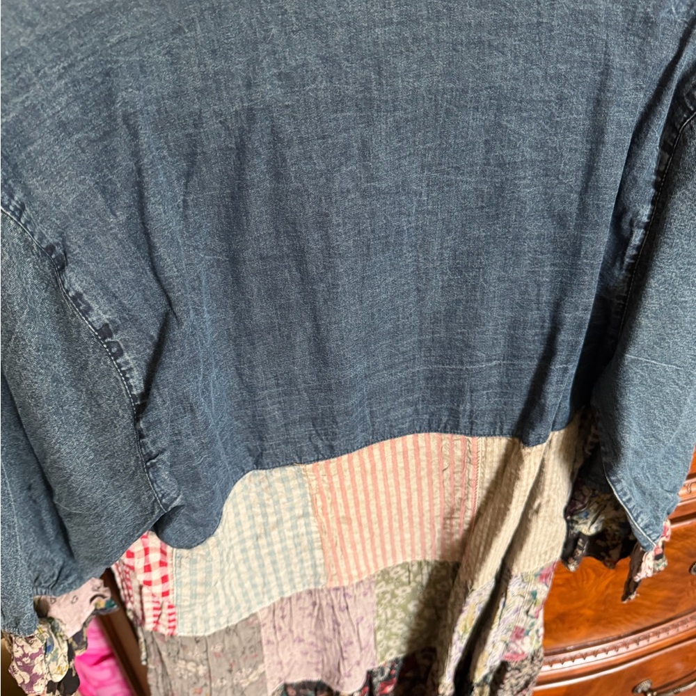 Patchwork Denim Women's Top - Picture 6 of 6